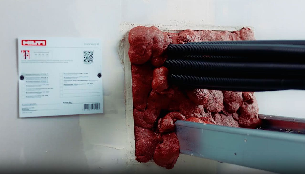 Hilti fire protection solution for electrical connections showing insulation