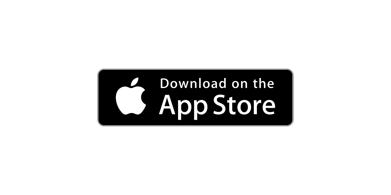 Balta Apple App Store ikona ar zilām norādēm, kas paredzēta Hilti ON!Track lietotnes lejupielādei