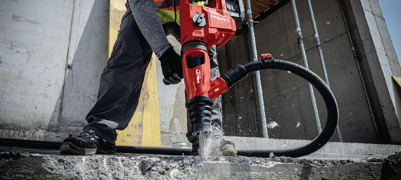 Akumulatora perforators TE 50-22 Kompakta SDS Max (TE-Y) akumulatora triecienurbjmašīna ar mazāku svaru, lielāku jaudu un zemāku vibrācijas līmeni urbšanas un kalšanas darbiem betonā Pielietojumi 1