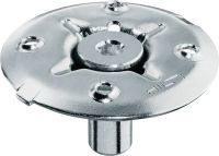 X-FCM-F režģa stiprinājuma disks (ar divkāršu pārklājumu) Režģu stiprinājuma disks ar divkāršu pārklājumu grīdas režģu stiprināšanai, izmantojot naglas ar vītni. Piemērots izmantošanai vidēji korozīvā vidēs