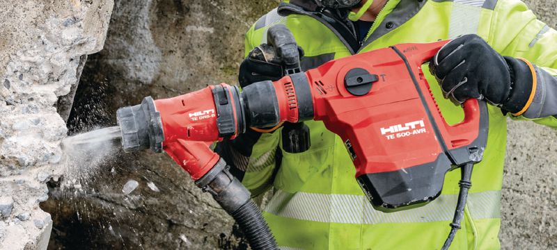 TE 500-AVR SDS-Max atskaldāmais āmurs Daudzpusīgs atskaldāmais āmurs demontāžai SDS Max (TE-Y) ar aktīvās vibrācijas samazināšanas sistēmu AVR mazas slodzes kalšanas darbiem betonā un mūrī Pielietojumi 1