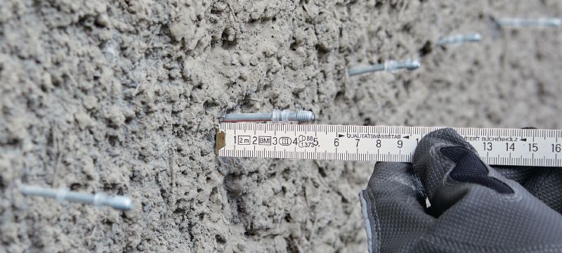 X-M6-8 B3 DP7 SCT naglas ar vītni Šīs naglas ar vītni paredzēts izmantot kopā ar BX 3-SCT torkrētbetona pārbaudes instrumentu Pielietojumi 1