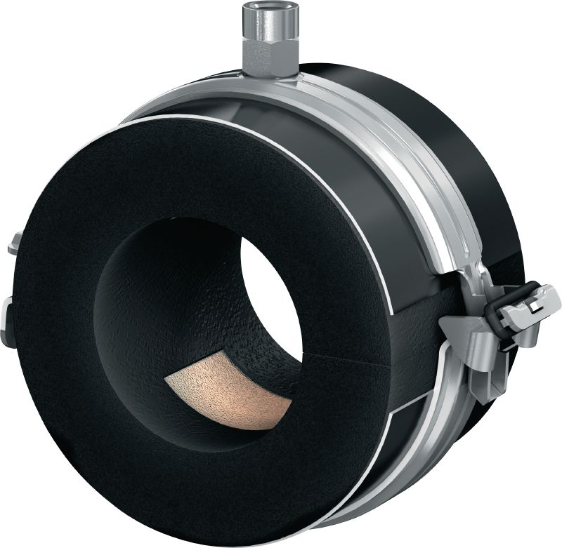 MIP-M ātri aizverama dzesēšanas cauruļu skava (ar mērenu izolācijas slāni) Sevišķas kvalitātes cinkota tērauda cauruļu, kas paredzēta maksimālai produktivitātei dzesēšanas iekārtās, kur izolācijas biezums ir 20-25 mm