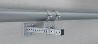 MIA-BO Karsti cinkota (HDG) U-veida skrūve caurules atbalsta stiprināšanai pie MI sijām Pielietojumi 1