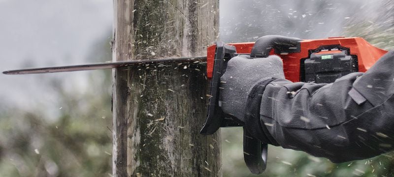 SCN 60-22 akumulatora ķēdes zāģis 16 (40 cm) akumulatora zāģis kokmateriālu demontāžai un koka siju, CLT un kokmateriālu griešanai (Nuron akumulators) Pielietojumi 1