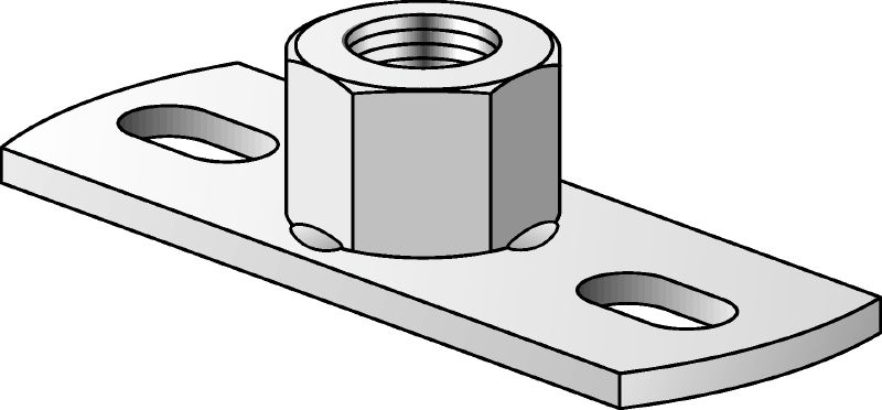 MGL 2-R Karsti cinkota (HDG) mazas slodzes nekustīga balstplātne metrisko izmēru vītņstieņu sastiprināšanai ar diviem enkurošanas punktiem