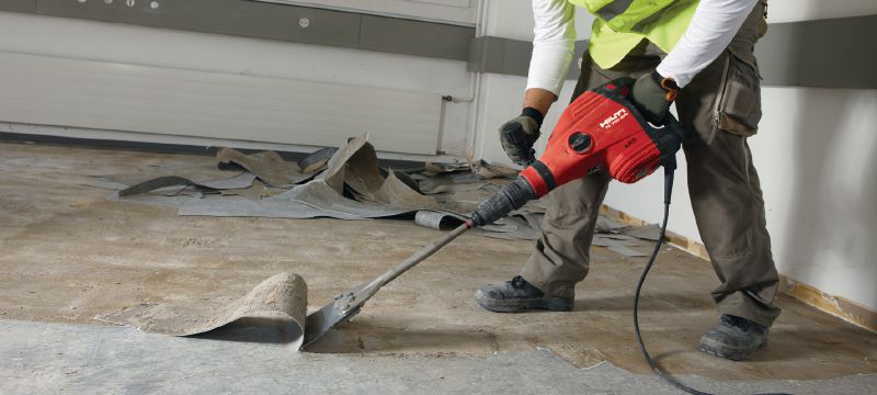 TE-Y FS sērijas grīdas skrāpji Īpaši asi SDS Max (TE-Y) sērijas grīdas skrāpju kalti grīdas segumu un pārklājumu noņemšanai, izmantojot demontāžas instrumentus Pielietojumi 1