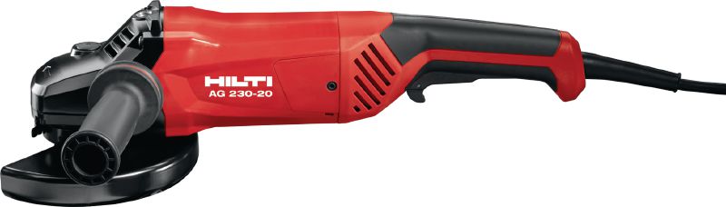 Leņķa slīpmašīna AG 230-20D Jaudīga 2400 W leņķa slīpmašīna ar drošības slēdzi, kas paredzēta metāla griešanas un slīpēšanas darbiem, izmantojot diskus ar diametru līdz 230 mm