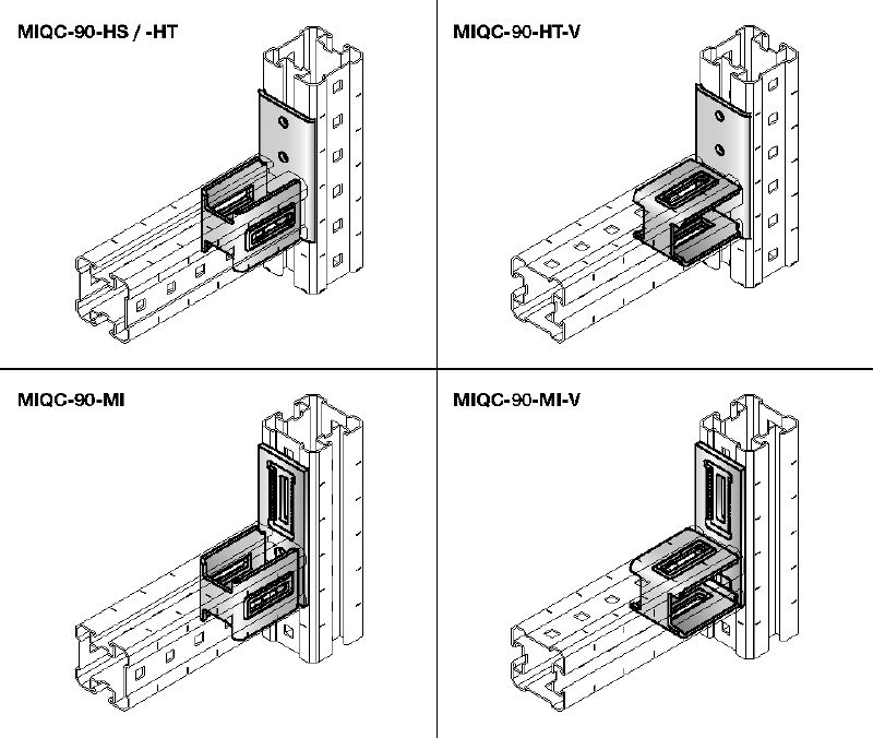 MIQC-H Karsti cinkoti (HDG) lielai slodzei paredzēti savienotāji divu MIQ kopņu savienošanai