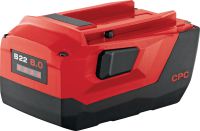 B22 8.0 22V akumulators 22 V 8,0 Ah litija jonu akumulators nodrošina izcilu jaudu un ilgu darbības laiku