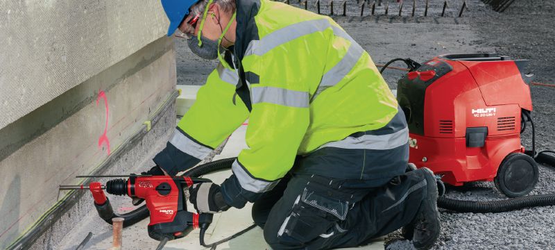 Perforators TE 30-AVR Jaudīgs un lielai slodzei paredzēts perforators SDSbPlus (TE-C) ar aktīvās vibrācijas kontroles (AVR) tehnoloģiju urbšanas un koriģējošās kalšanas darbiem betonā Pielietojumi 1
