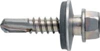 S-MD 53 S pašurbjošas metāla skrūves Pašurbjoša skrūve (no nerūsējošā tērauda A2) ar 16 mm paplāksni vidēji bieza metāla (līdz 6 mm) stiprināšanai pie metāla