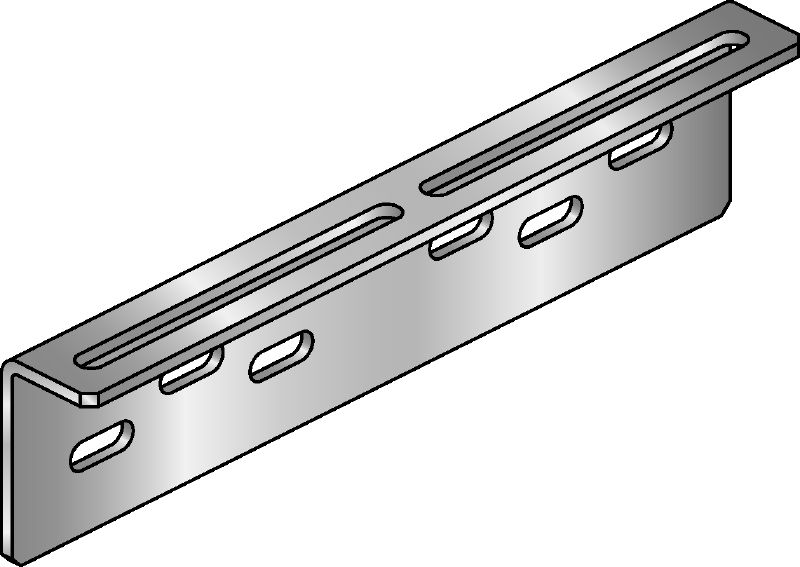 MIC-UB savienotājs Karsti cinkots (HDG) savienotājs U tipa skrūvju piestiprināšanai pie MI sijām ar lielāku iespēju regulēt