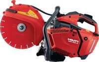 DSH 600-X spēka zāģis (300 mm) Kompakts benzīnzāģis (63 cc) ar augšpusē izvietotu rokturi un asmens bremzi – betona, mūra un metāla zāģēšanai līdz pat 120 mm dziļumā, izmantojot 300 mm griešanas diskus