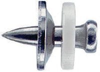 Nerūsoša tērauda naglas ar paplāksni X-CR S12 Betonam paredzēta atsevišķa nagla pulvera montāžas pistolēm. Paredzēta izmantošanai tēraudā un korozīvās vidēs