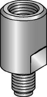 MQZ-A-F Karsti cinkots (HDG) cauruļu adapteris montāžas paplāksnei ar vītni, kas paredzēts pārejas veidošanai starp dažādu diametru vītņstieņiem