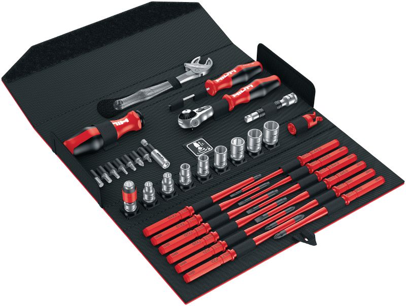 S-TK M&E rokas instrumentu komplekts 35 daļu komplekts, kurā ir ietverti izturīgi, praktiski un laiku taupoši rokas instrumenti profesionāliem MEP uzstādītājiem