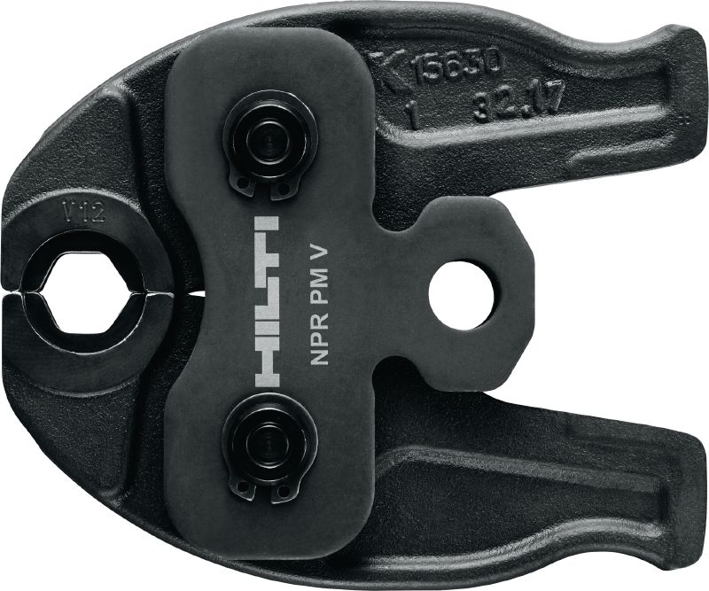 Cauruļu ietverspailes NPR PM V Preses spīles V veida profila presēšanas veidgabaliem līdz 35 mm. Savietojamas ar Hilti NPR 19-A cauruļu presēšanas instrumentu