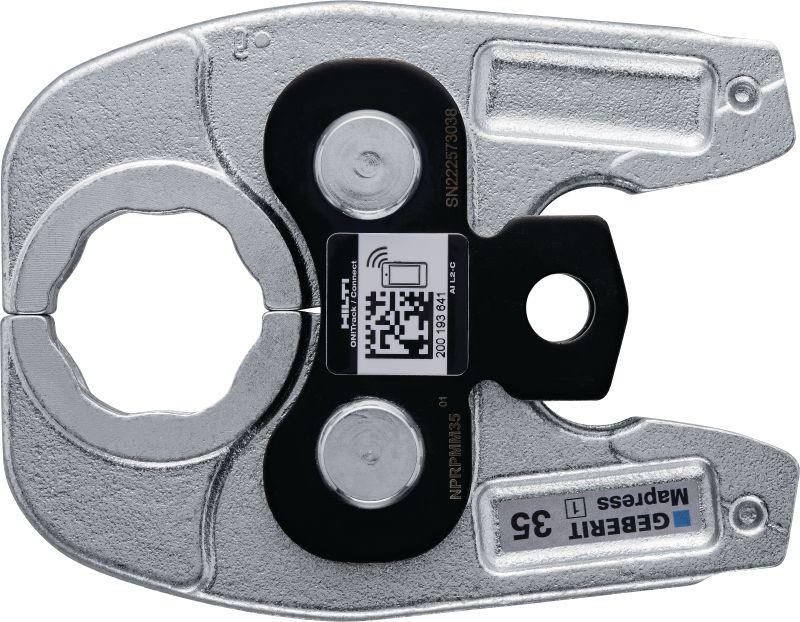 Cauruļu ietverspailes NPR PM M Ietverspailes līdz 35 mm M veida profila spiediena piederumiem. Saderīgas ar Hilti NPR 19-A cauruļu saspiešanas instrumentu.