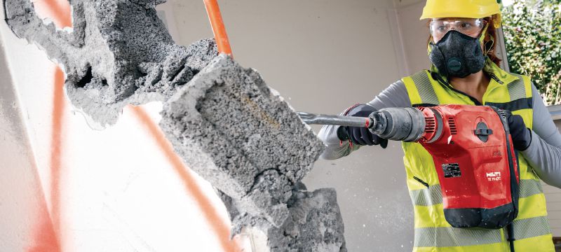 Perforators TE 70-ATC/AVR Īpaši jaudīgs un lielai slodzei paredzēts perforators SDS Max (TE-Y) urbšanas un kalšanas darbiem betonā Pielietojumi 1