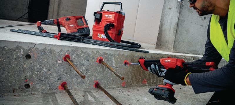 Akumulatora enkurmasas dozators HDE 500-22 Akumulatora hibrīda/epoksīda enkurmasas dozators ar praktiskajām funkcijām, kas paātrina darba izpildi, uzlabo drošību un mazina materiālu nelietderīgu izmantošanu (Nuron akumulatoru platforma) Pielietojumi 1