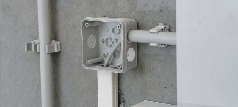Izolācijas vada stiprinājums X-EKS-E MX Conduit clamps for magazined pins Pielietojumi 1