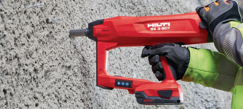 X-M6-8 B3 DP7 SCT naglas ar vītni Šīs naglas ar vītni paredzēts izmantot kopā ar BX 3-SCT torkrētbetona pārbaudes instrumentu Pielietojumi 1