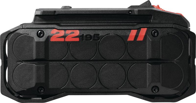 Nuron akumulators B 22-195 Augstas ietilpības 22 V litija jonu akumulators, kas izstrādāts, lai palielinātu vidējas līdz lielas slodzes Nuron elektroinstrumentu sniegumu un darbības laiku