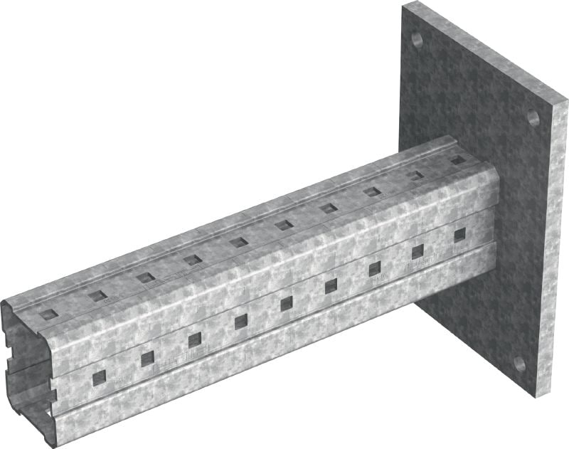 MIC-C120-DH Karsti cinkota (HDG) konsole lielas slodzes savienojumu stiprināšanai pie betona