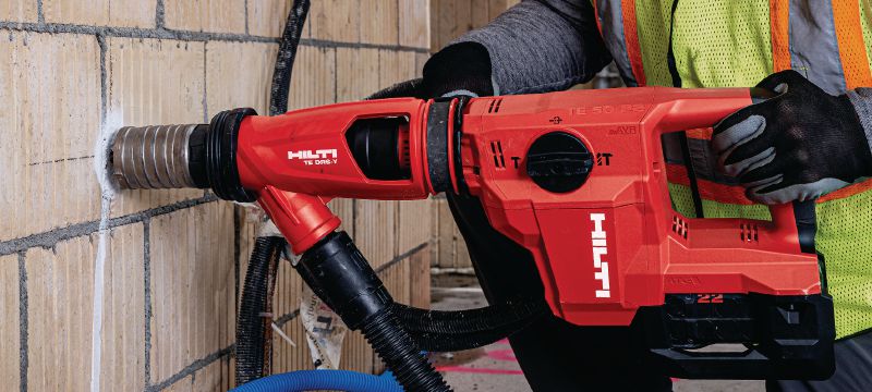 Akumulatora perforators TE 50-22 Kompakta SDS Max (TE-Y) akumulatora triecienurbjmašīna ar mazāku svaru, lielāku jaudu un zemāku vibrācijas līmeni urbšanas un kalšanas darbiem betonā Pielietojumi 1