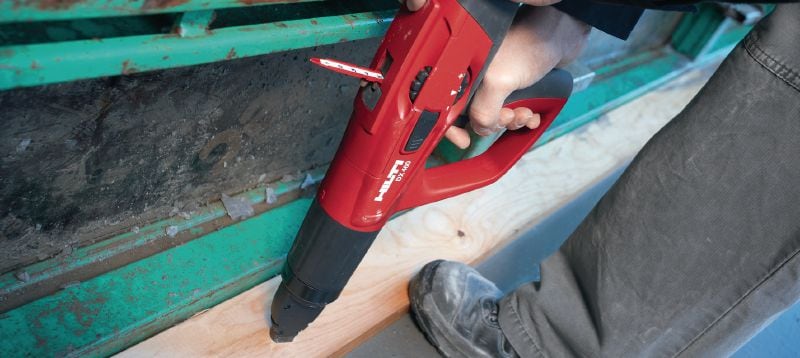 X-C P8 koka tapas Augstākās klases atsevišķa nagla koka elementu stiprināšani pie betona, izmantojot pulvera montāžas pistoles Pielietojumi 1