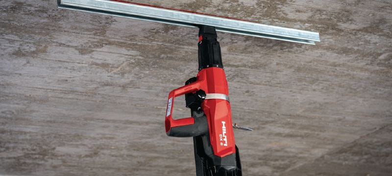 DX 6 pulvera montāžas naglu pistoles komplekts Pilnībā automātiska pulvera montāžas naglu pistole – komplekts sienām un veidņiem Pielietojumi 1