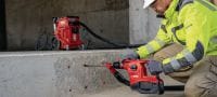 Akumulatora perforators TE 30-22 Jaudīgs akumulatora SDS Plus (TE-C) perforators ar aktīvo vibrācijas samazināšanas sistēmu un aktīvo griezes momenta kontroles sistēmu betona urbšanas un kalšanas darbiem (Nuron akumulatoru platforma) Pielietojumi 1