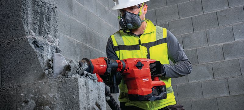 TE 500-22 SDS-max akumulatora atskaldāmais āmurs Akumulatora SDS Max (TE-Y) demontāžas un atskaldīšanas āmurs ar aktīvo vibrācijas samazināšanas sistēmu betona vai mūra kalšanai (Nuron akumulatoru platforma) Pielietojumi 1