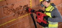 TE 500-22 SDS-max akumulatora atskaldāmais āmurs Akumulatora SDS Max (TE-Y) demontāžas un atskaldīšanas āmurs ar aktīvo vibrācijas samazināšanas sistēmu betona vai mūra kalšanai (Nuron akumulatoru platforma) Pielietojumi 4