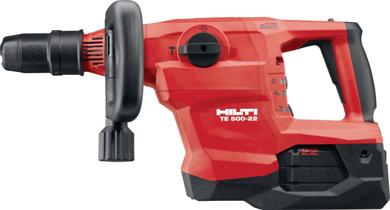 TE 500-22 SDS-max akumulatora atskaldāmais āmurs Akumulatora SDS Max (TE-Y) demontāžas un atskaldīšanas āmurs ar aktīvo vibrācijas samazināšanas sistēmu betona vai mūra kalšanai (Nuron akumulatoru platforma)
