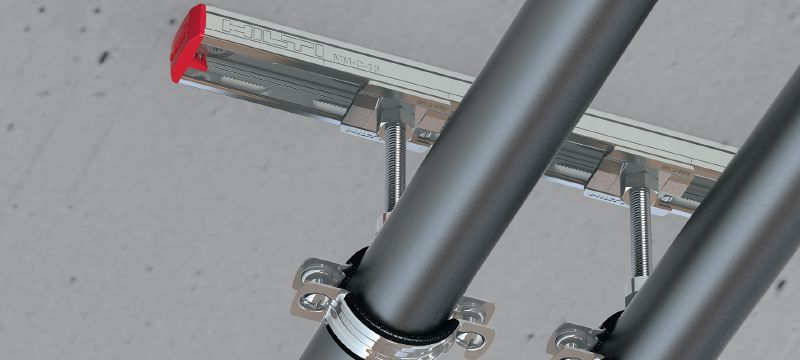 MM-S Cinkota cauruļu spaiļu paplāksne vītņotu komponentu savienošanai ar MM statņa tipa kanāliem Pielietojumi 1