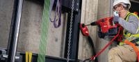 Akumulatora perforators TE 60-22 Akumulatora SDS Max (TE-Y) perforators ar aktīvo vibrācijas samazināšanas sistēmu un aktīvo griezes momenta kontroles sistēmu lielas slodzes betona urbšanas un kalšanas darbiem (Nuron akumulatoru platforma) Pielietojumi 2